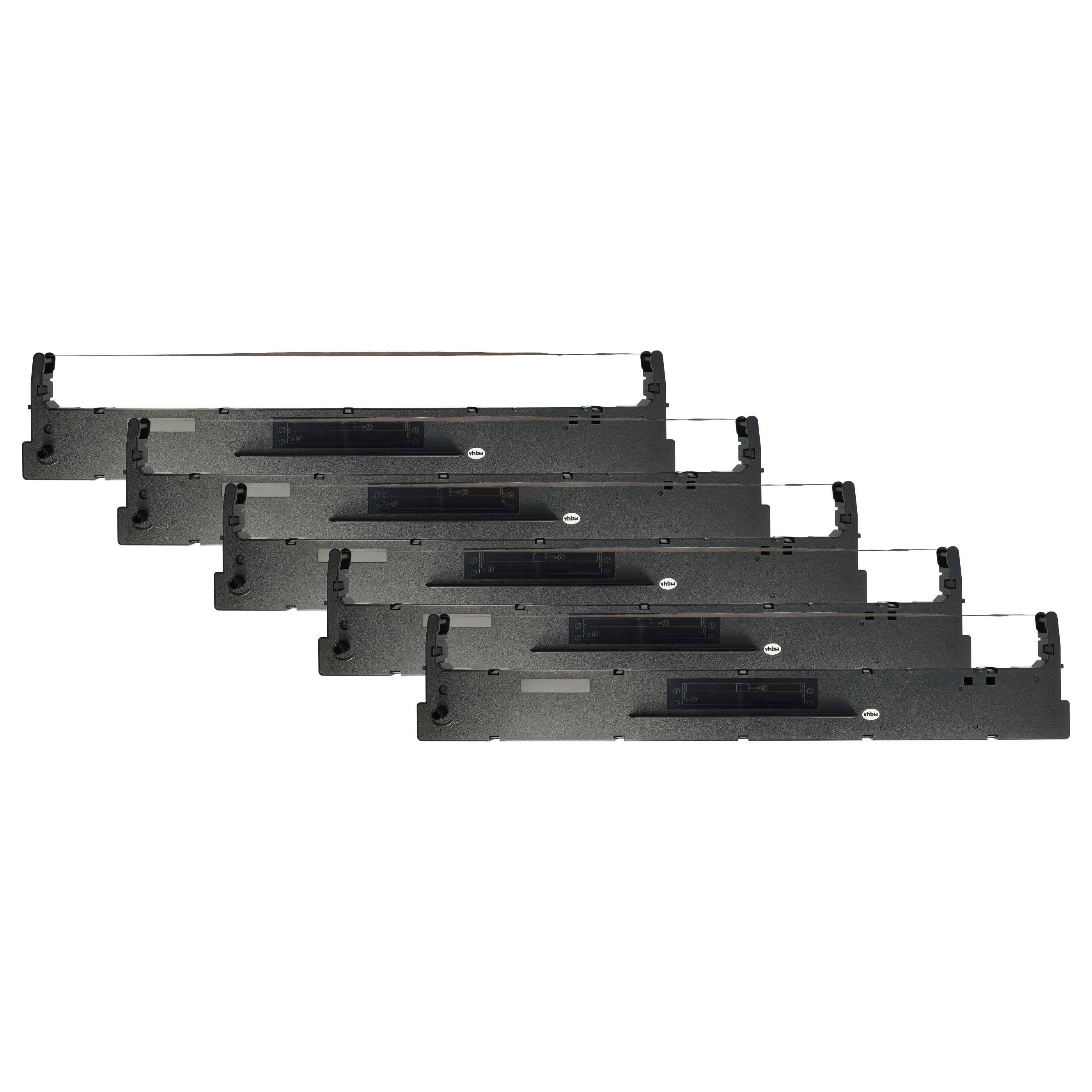 vhbw 5x Farbband Schriftband Ersatz für Tally 099061L | 099003L, 099004L für Nadeldrucker, Bondrucker - Schwarz