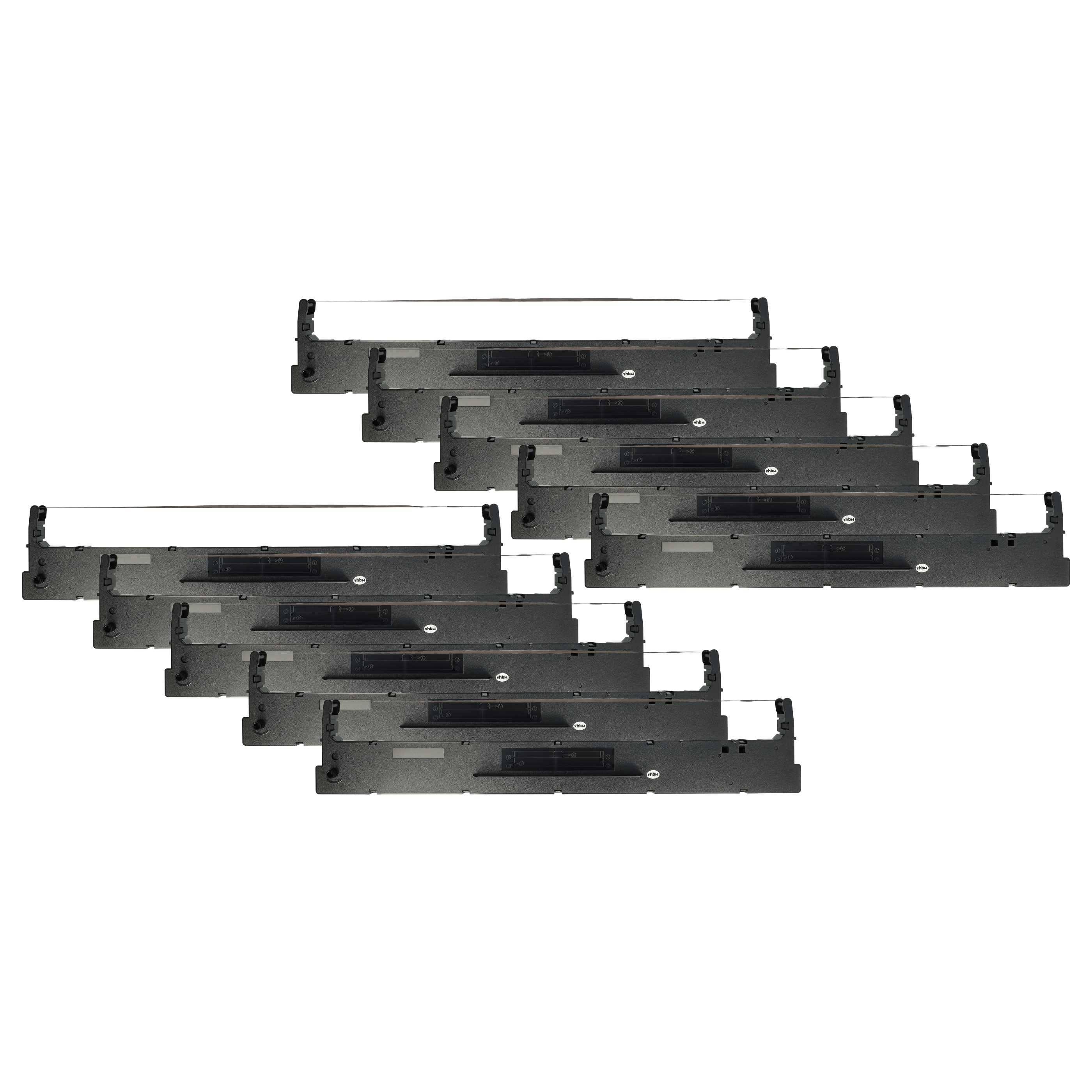 vhbw 10x Farbband Schriftband kompatibel mit Tally 2610, 2610 Plus, 2600, 2600 Plus Nadeldrucker, Bondrucker - Schwarz