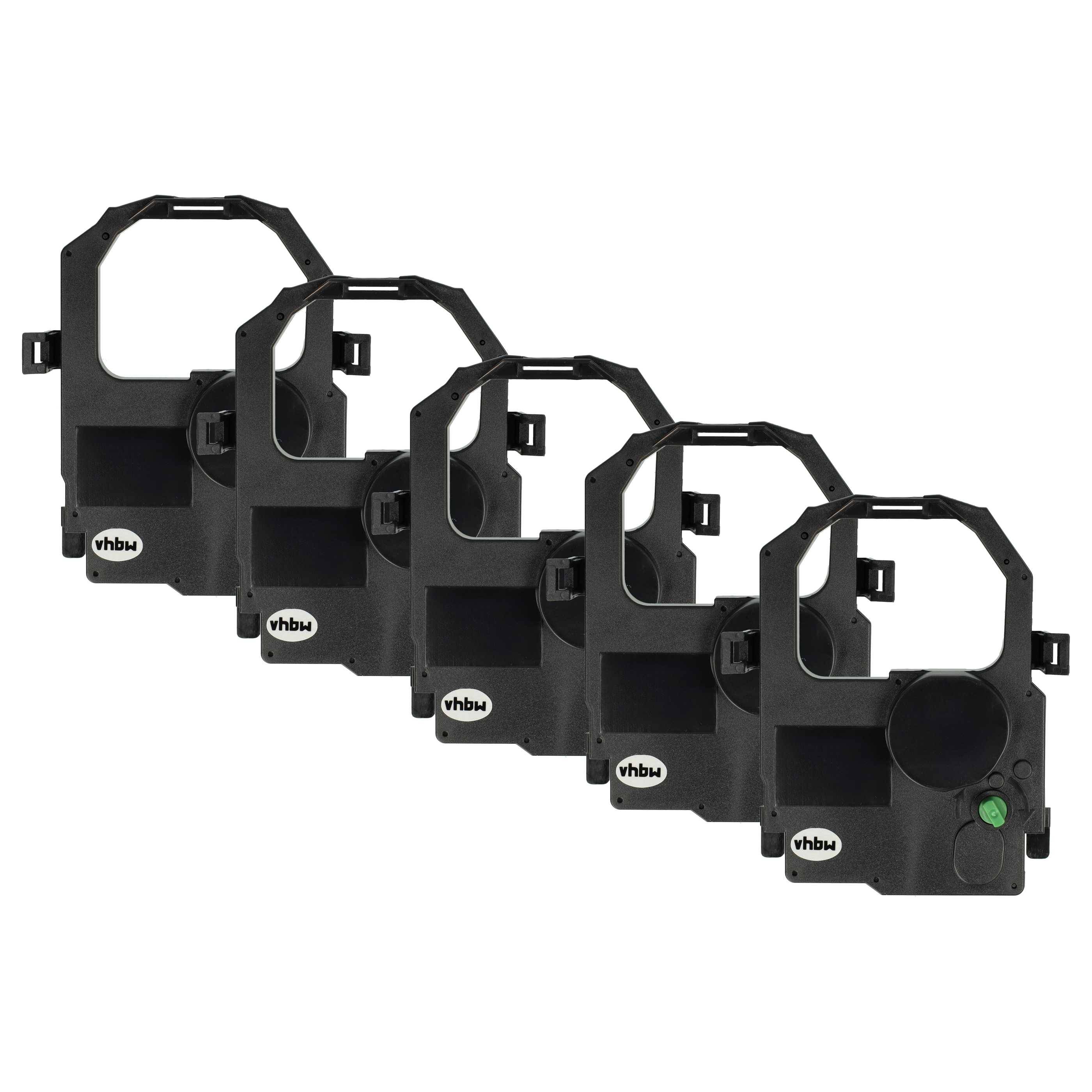 vhbw 5x Farbband Schriftband kompatibel mit Tally MIP 480 | MIP48000-AA Nadeldrucker, Bondrucker - Schwarz