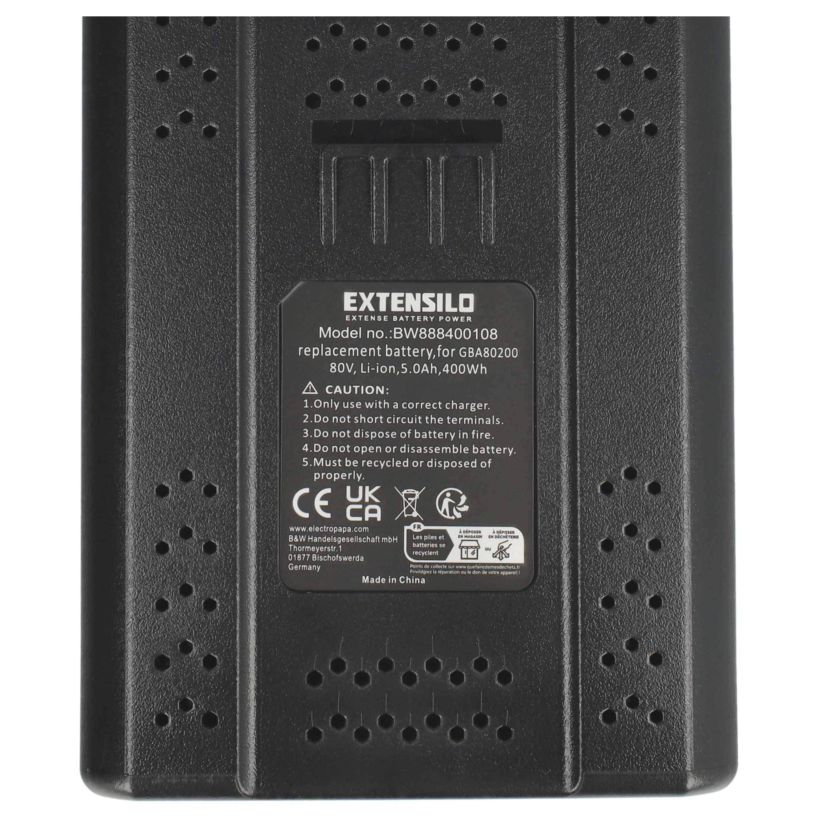 EXTENSILO 2x Akku kompatibel mit Stiga SC 80 AE, ST 8051 AE, SHT 80 AE Akku-Gartengerät Grasschere, Strauchschere (5Ah, 80V Li-Ion)