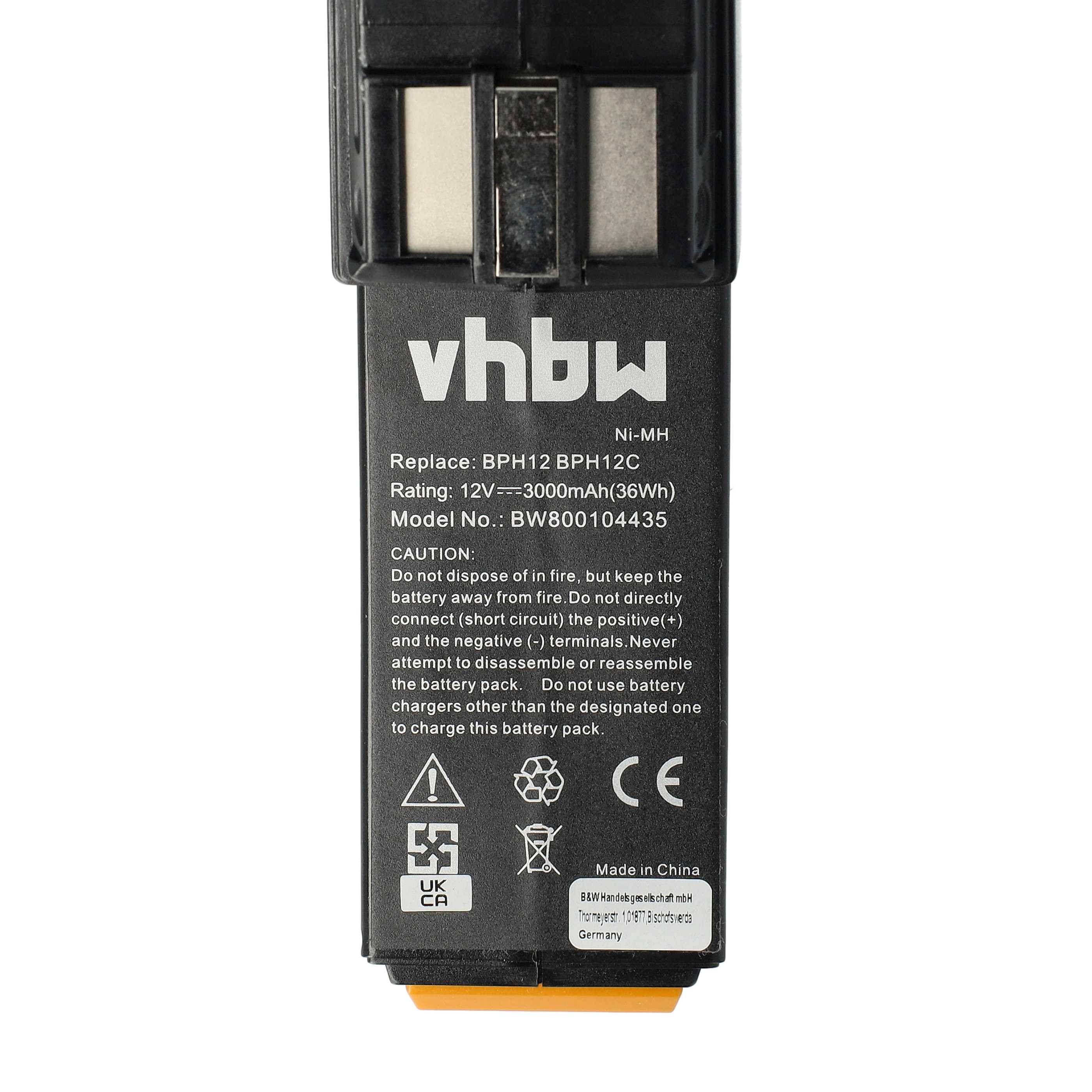 vhbw Akku kompatibel mit Festo Festool CDD12FX, CDD12MH Werkzeug (3000 mAh, NiMH, 12 V)