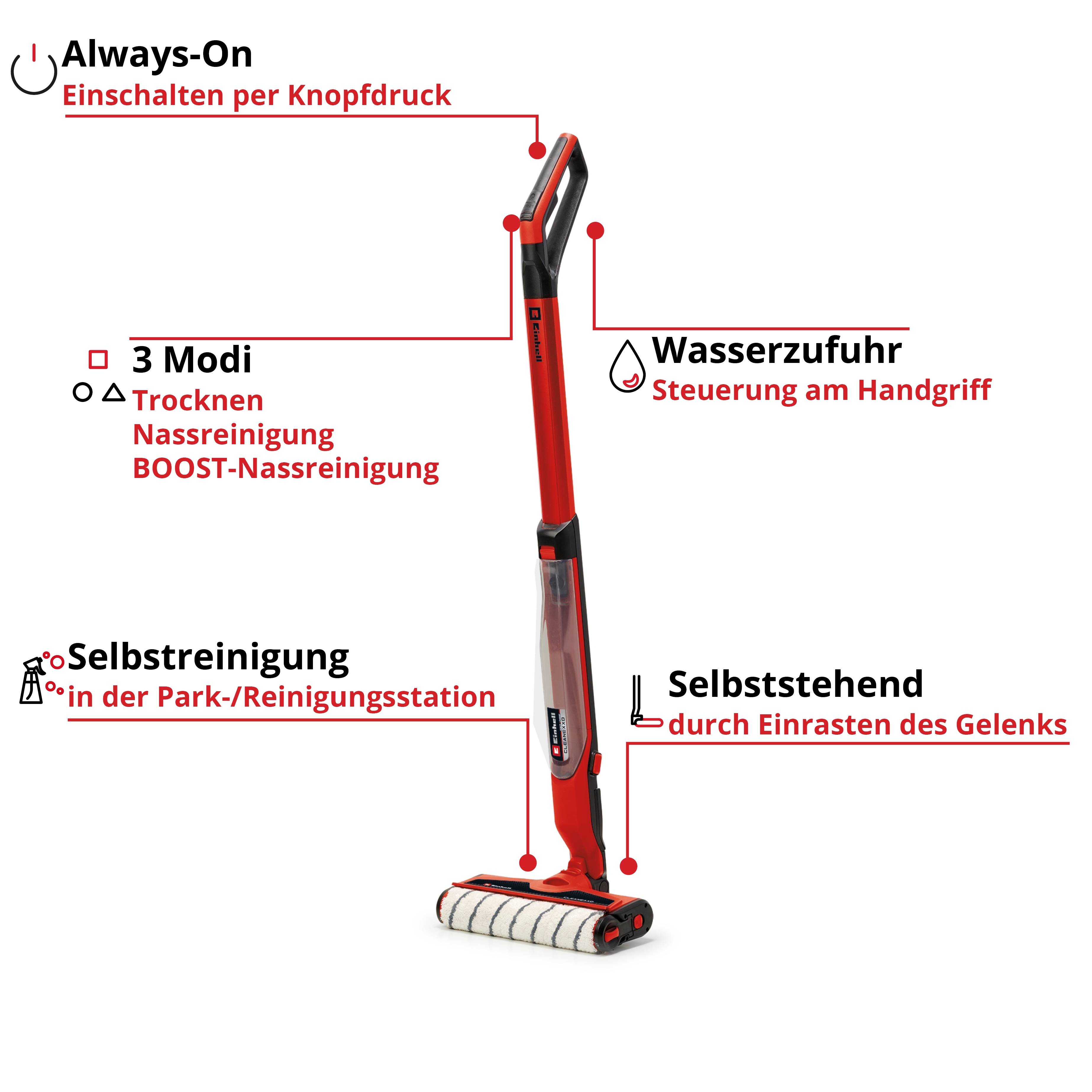 EINHELL Akku-Hartbodenreiniger CLEANEXXO Kit (1x 4,0 Ah)