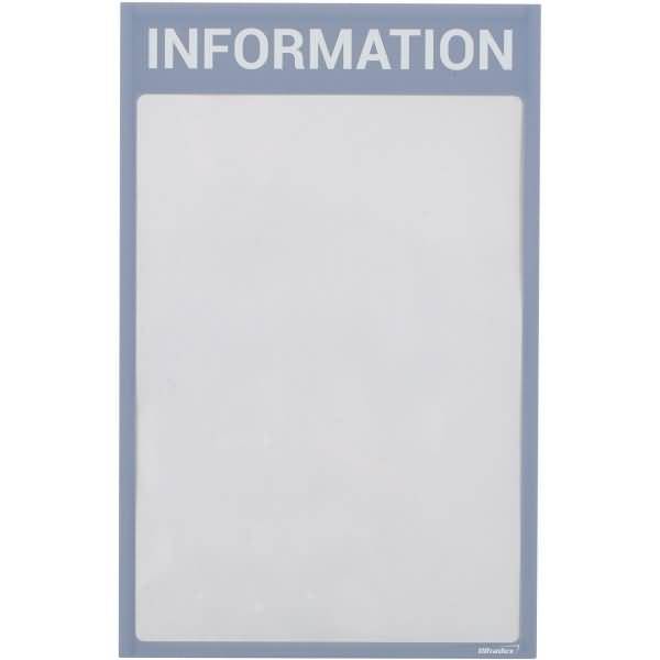 Infotaschen mit Überschrift -Information- magnetisch für DIN A4 352x225mm VE=5 Stück grau