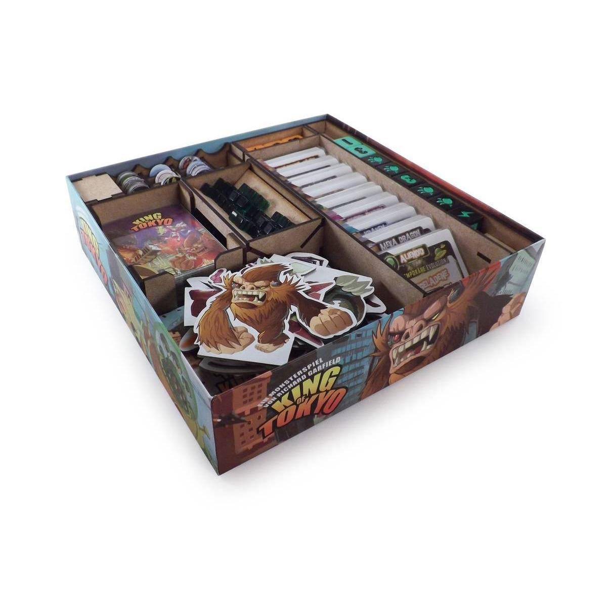 KING - Brettspiel Organizer für of Tokyo oder of New York + Erweiterungen Power Up! und Halloween