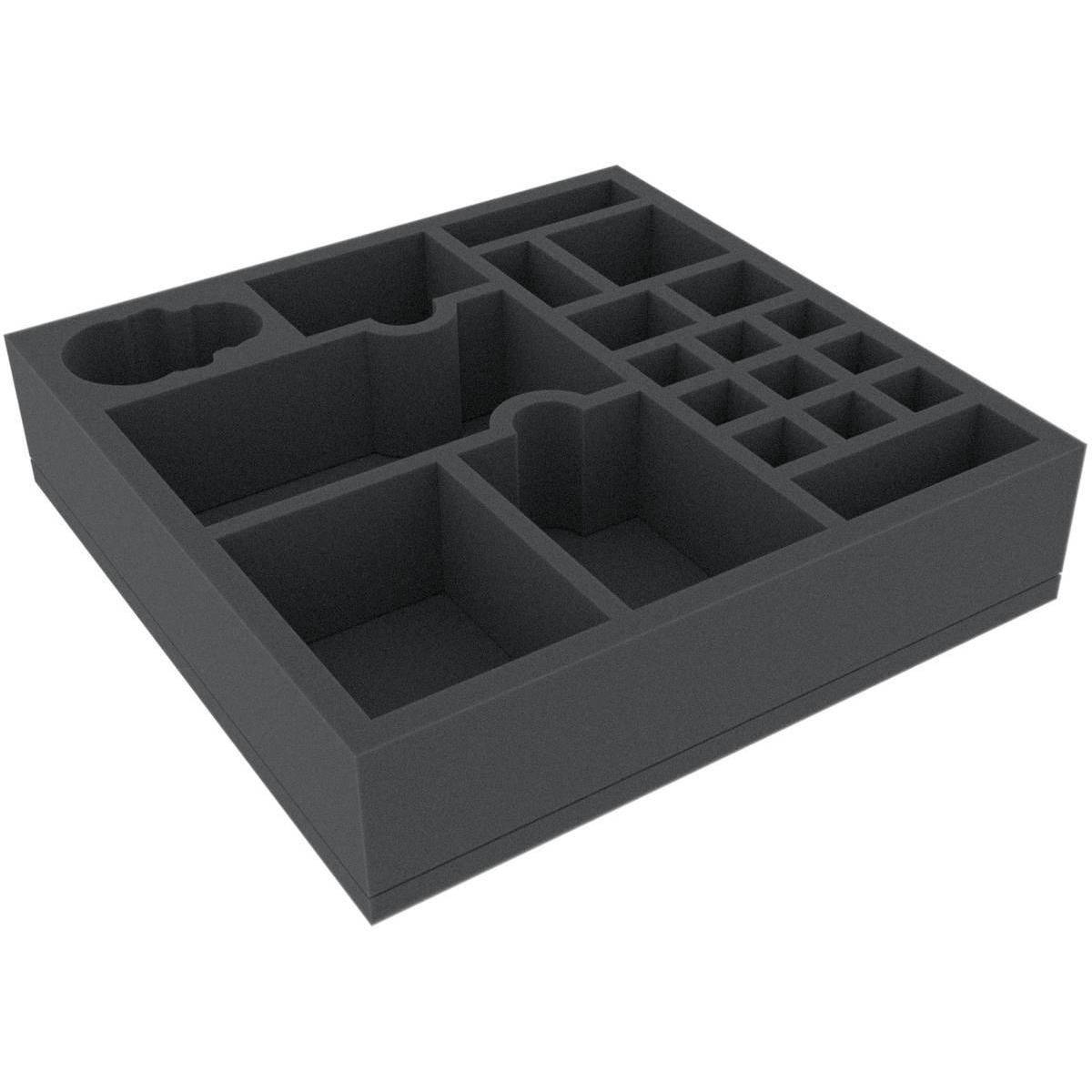 HUMFIQ060BO - 258 mm x 258 mm x 60 mm Schaumstoffeinlage für Brettspiele mit 20 Fächern