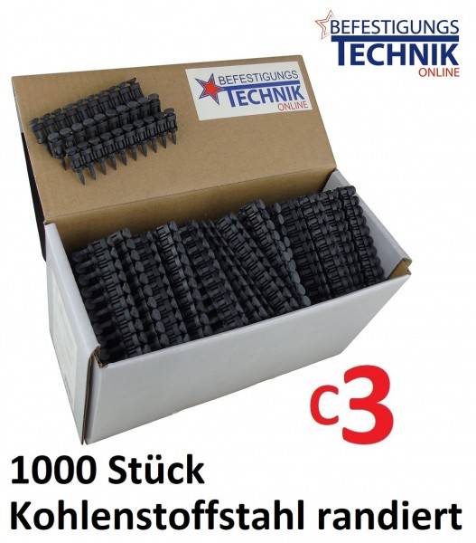 Schachtel mit 1000 beschichteten Kohlenstoffstahl-Nägeln
