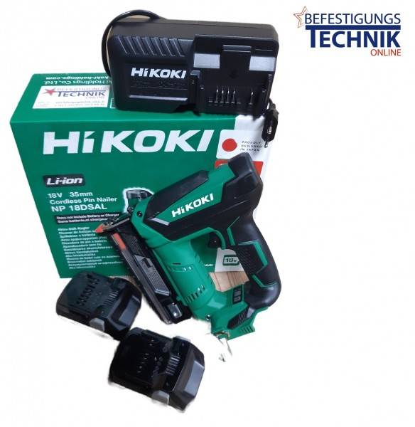 Hikoki NP18DSAL Akku Pin Nagler 16-35mm 2x2,5Ah für 0,6mm Pins ohne Kopf Makita DPT353Z ST-01