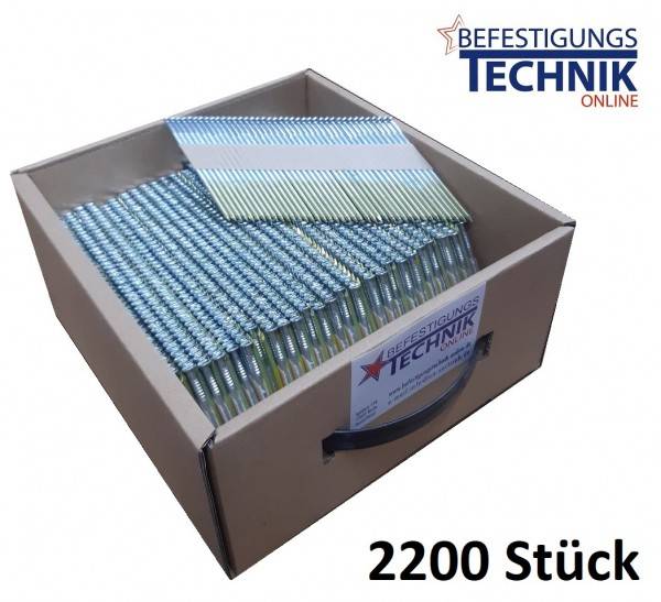 34° Streifennägel 3,1x90mm Ring verzinkt für Milwaukee Akku Nagler M18FFN 2,2M