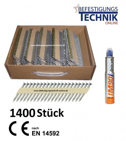 1400 Ankernägel 4,0x40mm 34° papier für Ankernagler Paslode PPN 50i PPN 50Ci + Ci Gas 1,4M