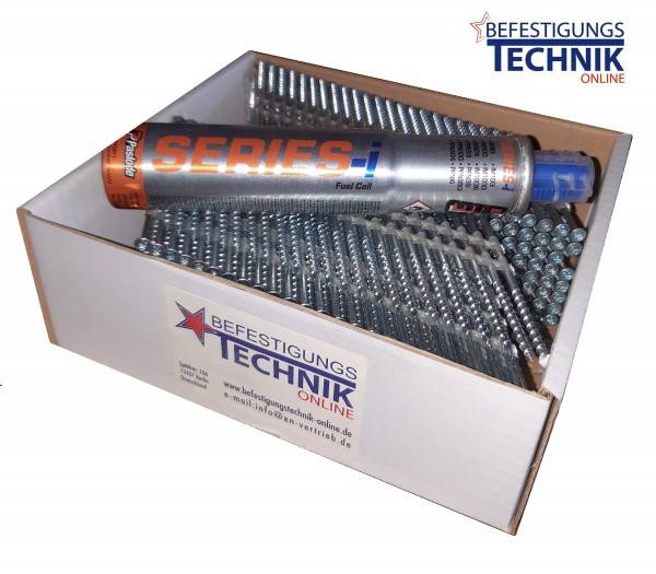 34° Nagelschrauben 3,2x50mm TX15 verzinkt Streifennägel für Paslode IM90Ci IM100Ci Gas 1,0M