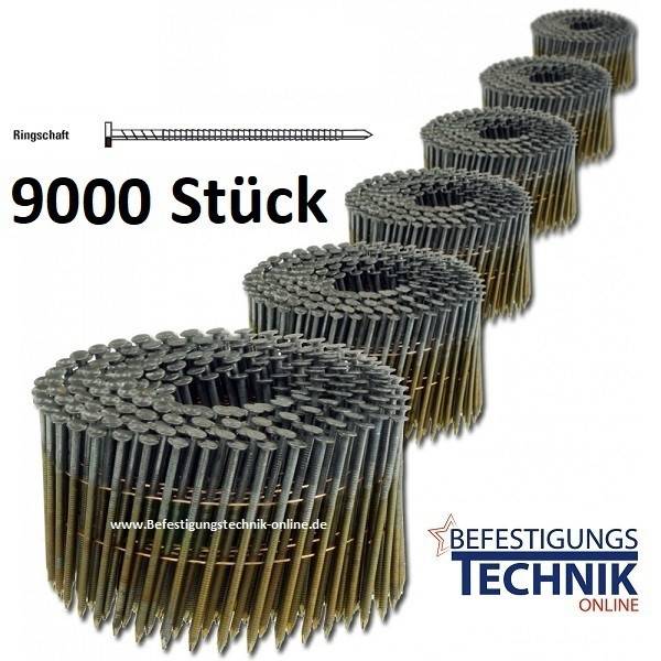 2,3x55mm Ring blank 16° Coilnägel für Coilnagler Prebena Paslode BeA Bostitch 9,0M K