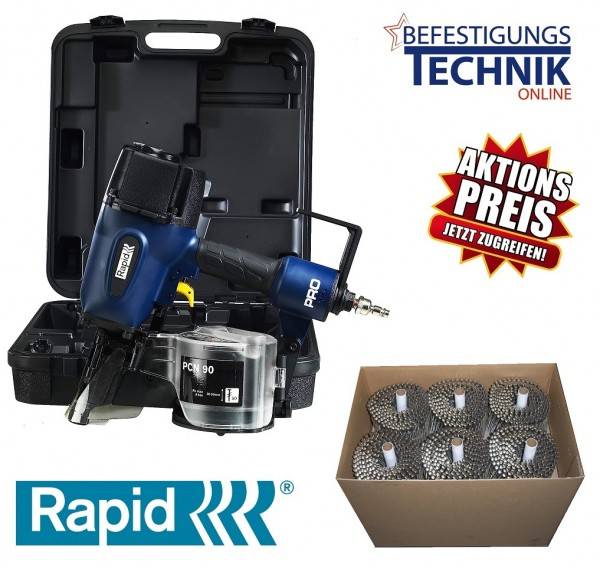 Rapid Coilnagler CN90 50-90mm + 7200 Coilnägel 2,5x65mm Ring Prebena Paslode