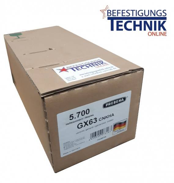 Prebena GX Klammern 63mm verzinkt Paslode S16 Bostitch S4765-6-E 5,7M KL-21 Pr