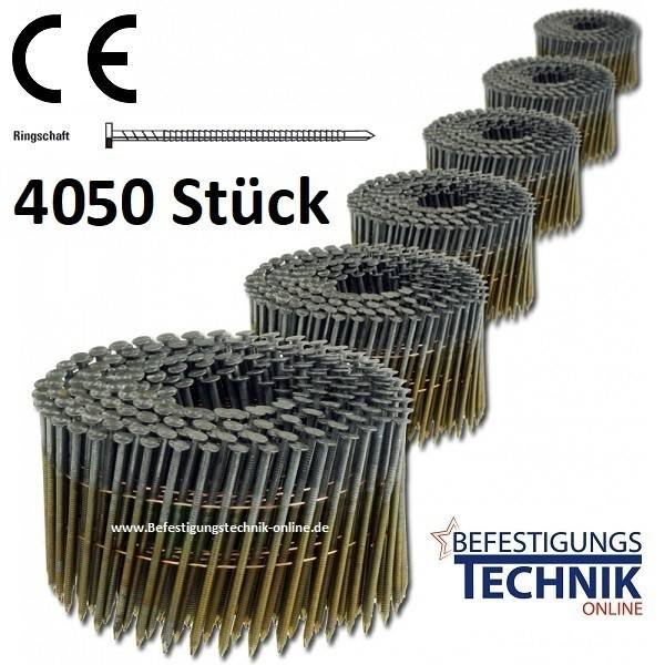 3,1x100mm Ring blank 16° Coilnägel für Coilnagler Prebena Paslode BeA Bostitch 4,05M B