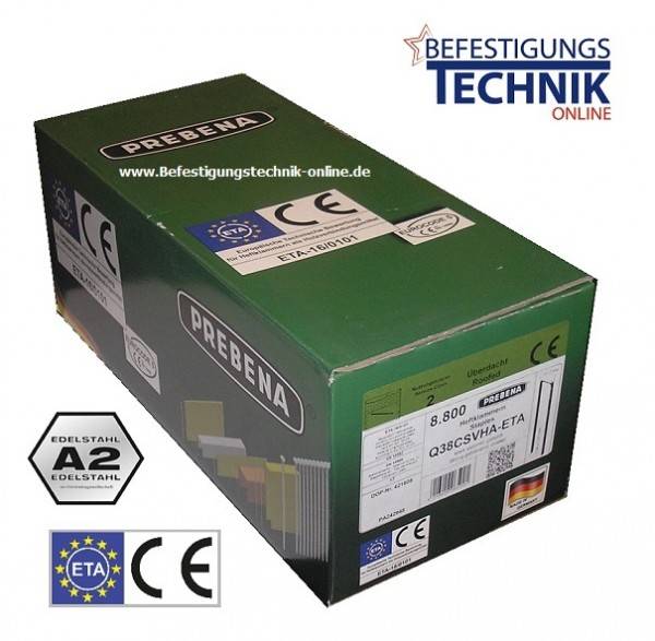 Prebena Q75CRFHA-ETA Q-6774 75mm Klammern rostfrei A2 Haubold PN 9180 XII SD Senco SQS55XP-​S Kl-39