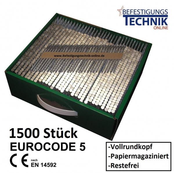 20° Streifennägel RKP Rundkopf 3,4x100mm Glatt blank Papiergebunden für Nagler