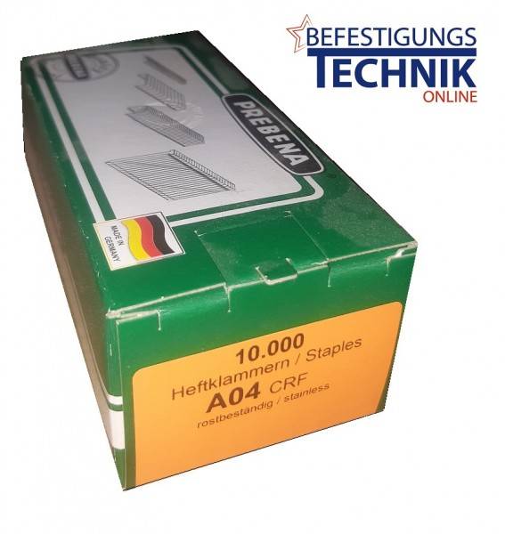 Prebena Klammern A04CRF A 80/04mm A2 rostfrei für 1XR-A16 1GP-A16 KL-01 10M