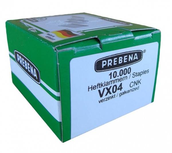Prebena Klammern VX04 CNK verzinkt 4,0mm für AEG BeA Bosch Novus Typ 53 Rapid R53 KL-50 10M