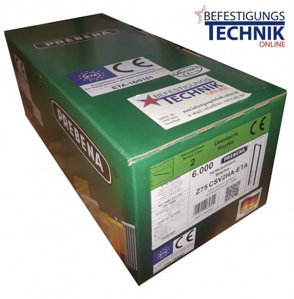 Prebena Klammern Z 75mm CSVHA ETA verzinkt 5C-Z75 Tjep PQZ-75 Haubold KG 775 KL-57 6,0M