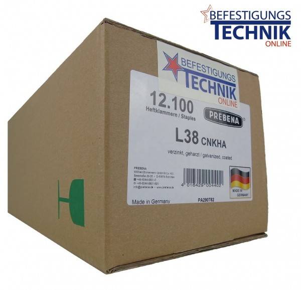 Prebena Klammern L 38mm CNK verzinkt 4C-L50 G5562 Bostitch S5 Senco N Würth 155 BEA KL-26 12,1M