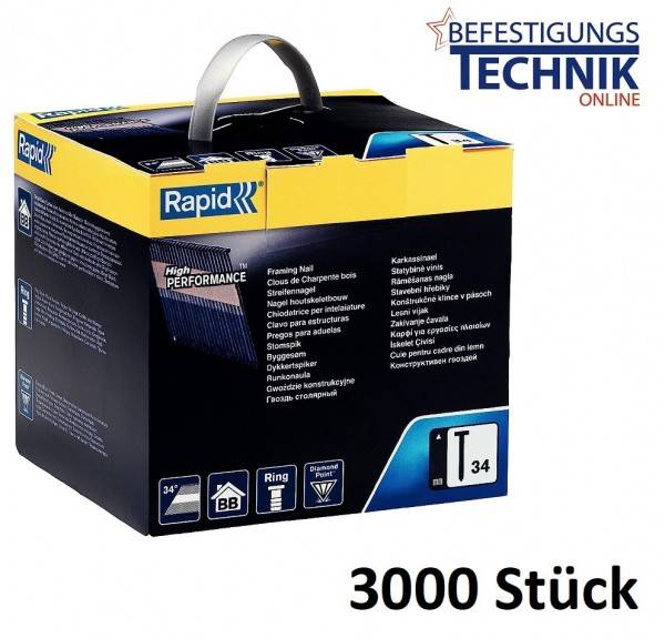 34° Streifennägel 2,8x63mm Ring blank Paslode Senco Tjep Prebena Hikoki 3,0M