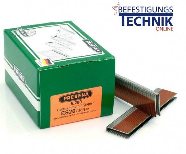 5200 Heftklammern Prebena ES26CRFHA rostfrei für 2XR-ES40 2P-ES40SDS KL-17 5,2M