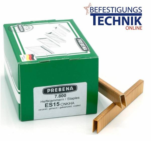 7.800 Heftklammern Prebena ES15CNKHA verzinkt für 2XR-ES40 2P-ES40SDS KL-17 7,8M
