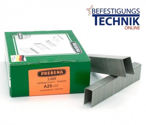 Prebena Klammern A25CRF A 80/25mm A2 rostfrei für 1GP-A25 KL-01 3M