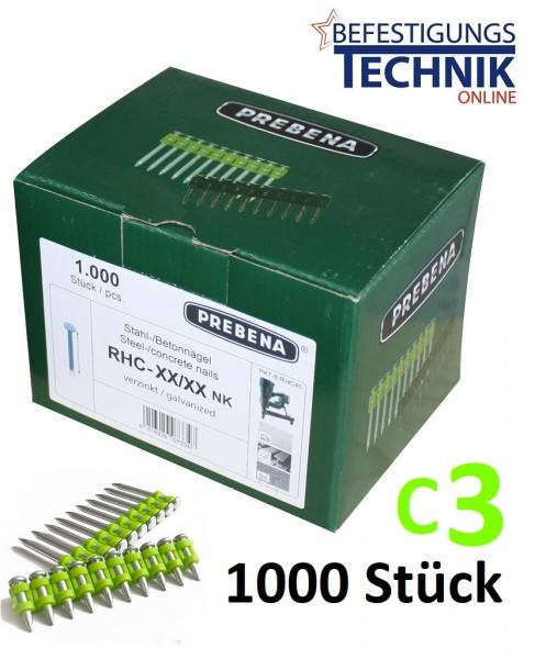 Betonnägel C3 2,7x40mm für Akku Betonnagler Prebena PKT-8-RHC40 SET22 Hikoki Tjep P