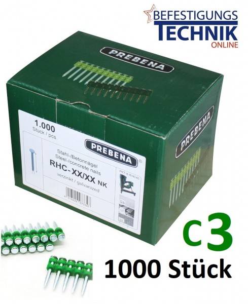 Stahl-und Betonnägel 3,0x17mm für Akku Betonnagler Prebena PKT-8-RHC40 SET22 Hikoki Tjep P