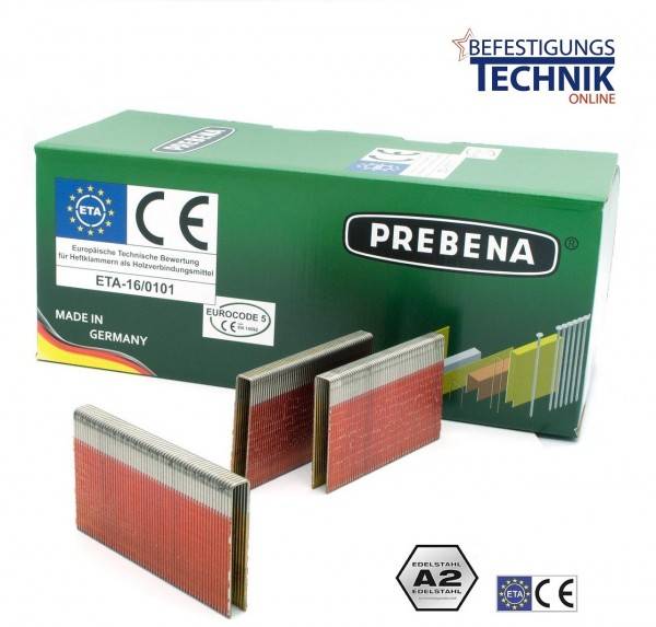 Prebena Q80CRFHA-ETA Q-6774 80mm Klammern rostfrei A2 Haubold PN 9180 XII SD Senco SQS55XP-​S Kl-39