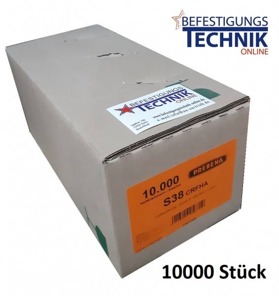 Prebena S 38mm Klammern rostfrei für Bostitch S4 Parkett Klammergerät MIIIFS 2in1 S4650 S4765 438S4