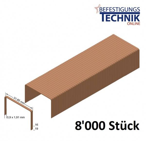 Karton Klammer R19CLF 19mm für Bostitch MS-3219-E DS-3219-E Prebena KTVH-R19 KTVH-R19D 8M KL-40