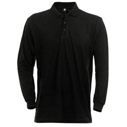 Poloshirt 100220-940 Gr. M schwarz, langarm, 100% BW, 230g/m²
