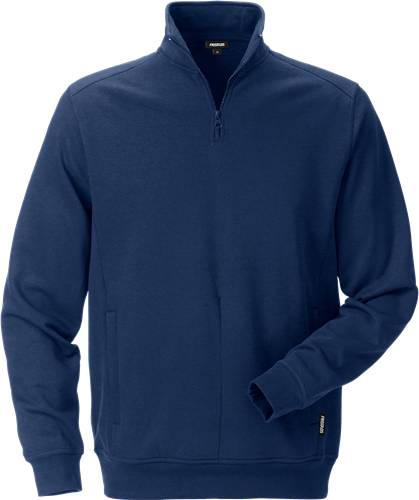 Fristads Sweatshirt mit kurzem Reißverschluss 7607 SM - Marineblau/M 114140-540-M