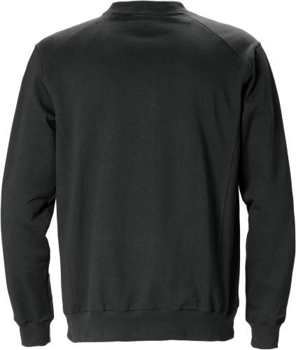 Ein schlichter schwarzer Pullover, von hinten gezeigt.