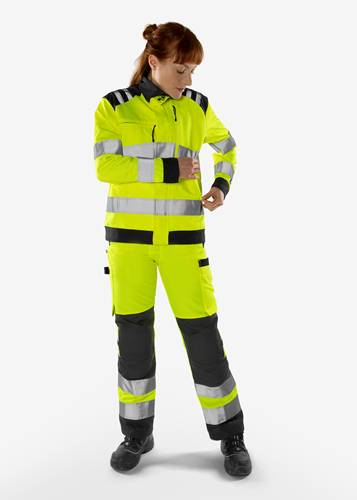 Fristads High Vis Green Jacke Damen Kl. 3 4068 GPLU - Warnschutz-Gelb/Schwarz/2XL 131984-196-2XL