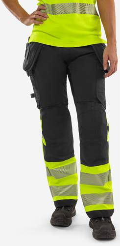 Fristads High Vis Green Handwerker Stretchhose Damen Kl. 1 2663 GSTP - Warnschutz-Orange/Marine/46 134237-271-46