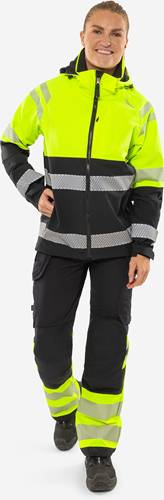 Fristads High Vis Green Handwerker Stretchhose Damen Kl. 1 2663 GSTP - Warnschutz-Gelb/Marine/44 134237-171-44