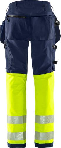 Fristads High Vis Green Handwerker Stretchhose Damen Kl. 1 2663 GSTP - Warnschutz-Gelb/Marine/44 134237-171-44