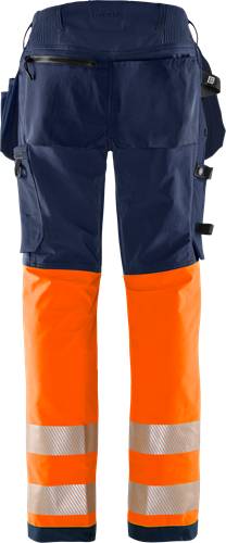 Fristads High Vis Green Handwerker Stretchhose Damen Kl. 1 2663 GSTP - Warnschutz-Orange/Marine/34 134237-271-34