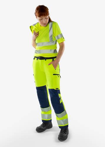 Fristads High Vis Green Stretchhose Damen Kl. 2 2665 GSTP - Warnschutz-Orange/Marine/40 134241-271-40