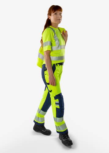 Fristads High Vis Green Stretchhose Damen Kl. 2 2665 GSTP - Warnschutz-Orange/Marine/38 134241-271-38