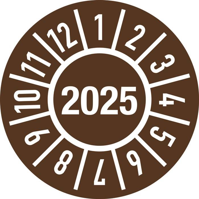 Einjahresprüfplakette D.15mm J.2025 m.Monaten Folie