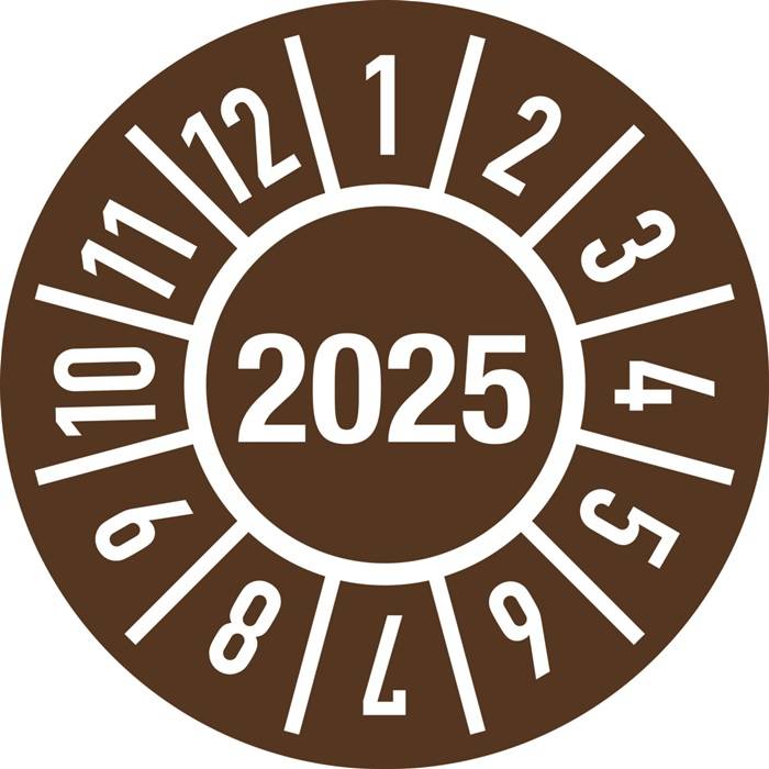 Einjahresprüfplakette D.30mm J.2025 m.Monaten Folie
