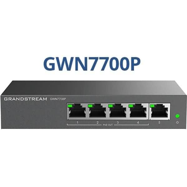 Grandstream GWN7700P - Switch - unmanaged - 5 x 10/100/1000 (PoE+) - Power over