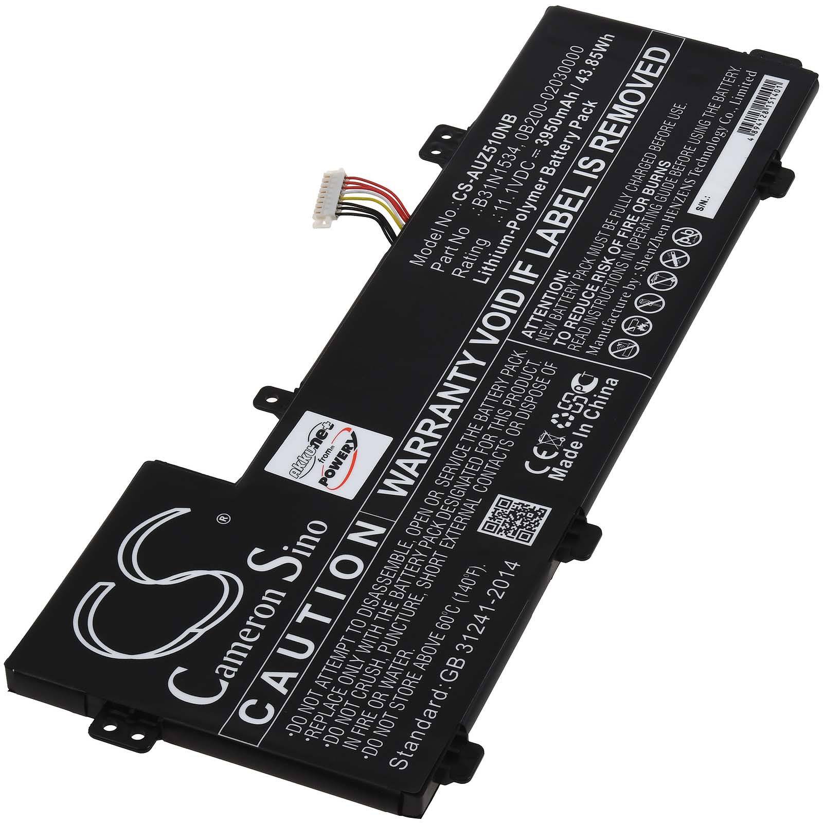 Powery Akku für Laptop Asus UX510UW-1A, 11,1V, Li-Polymer