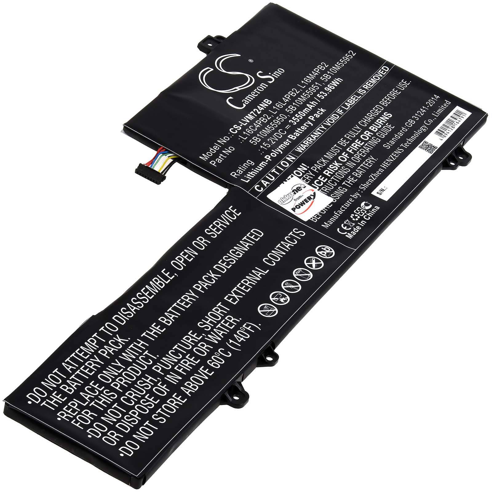 Powery Akku für Laptop Lenovo IdeaPad 720S-14IKBR(81BD003FGE), 15,2V, Li-Polymer