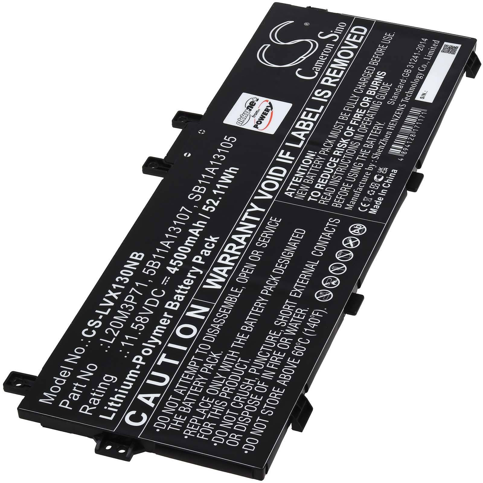 Powery Akku für Laptop Lenovo ThinkPad X13 Yoga G2 20W80015GE, 11,58V, Li-Polymer