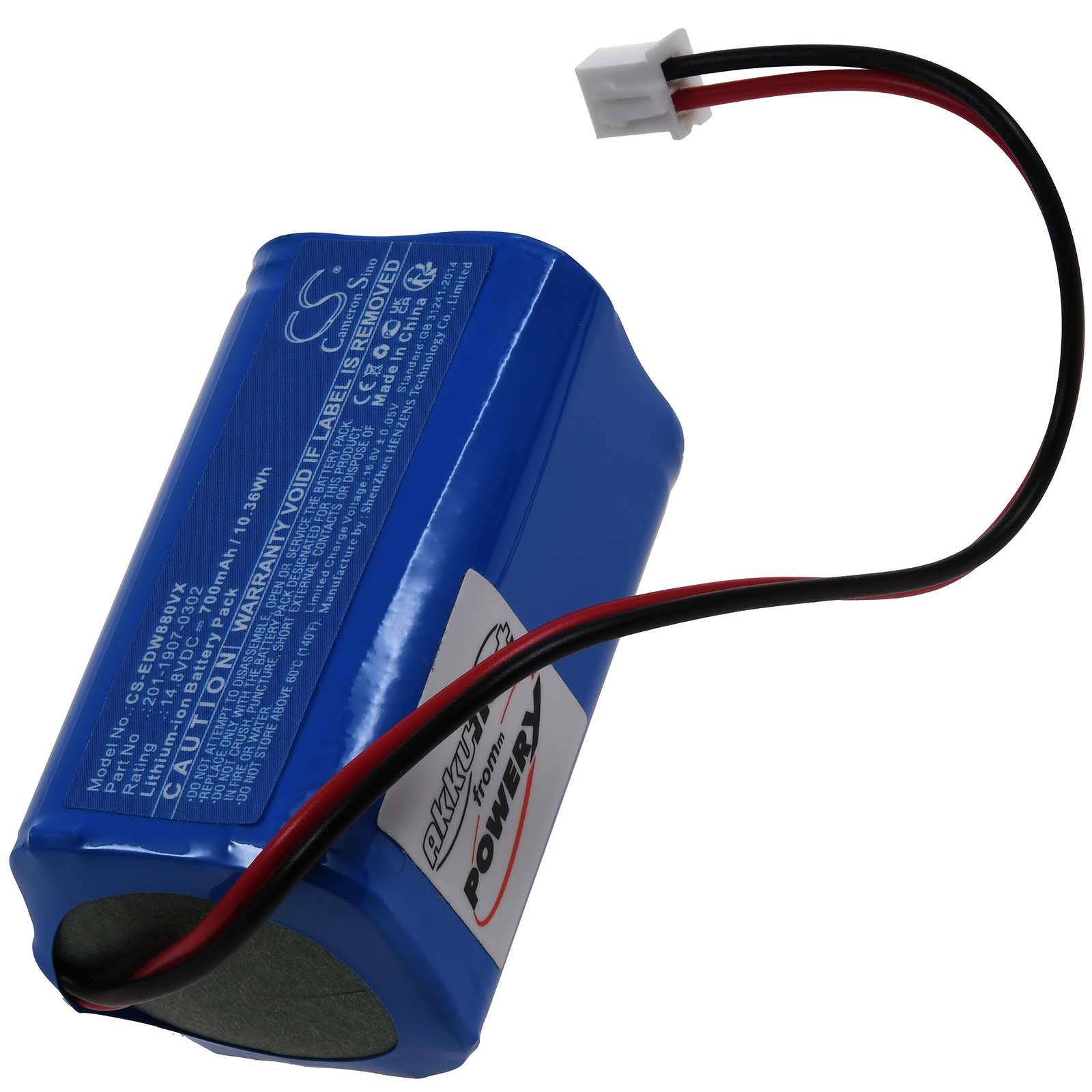 Powery Akku passend für Saugroboter Ecovacs Winbot 880, W880, Typ S04-L148-650, 14,8, Li-Ion